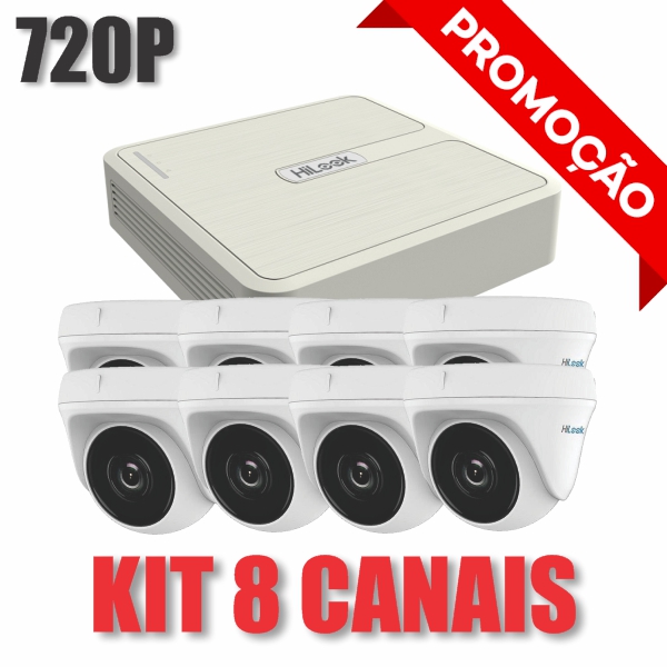 KIT 8 CANAIS - CÍ¢mera DOME 720P